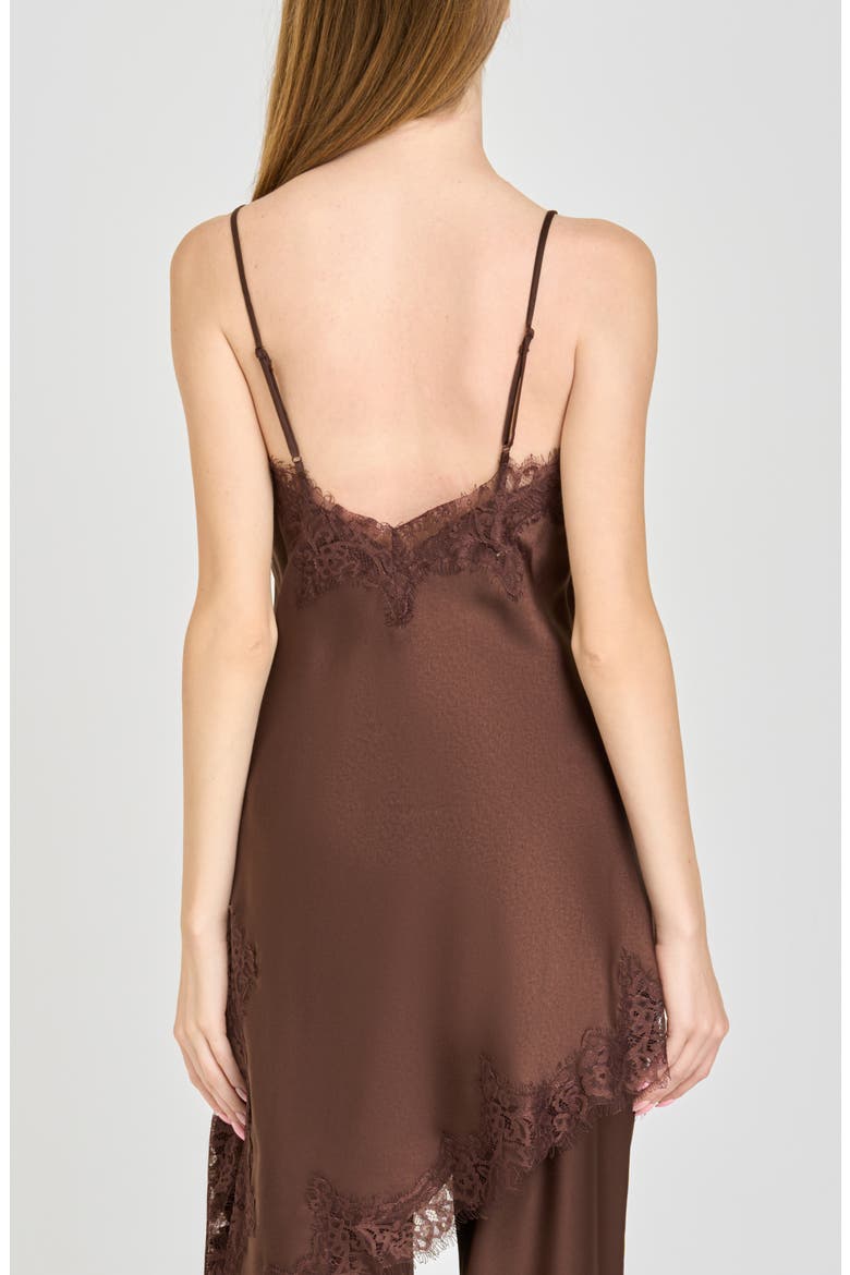 Helene Lace Trim Cami, Alternate, color, CHOCOLATE