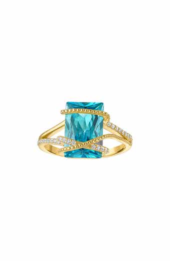 FZN Aqua & White Cubic Zirconia Ring