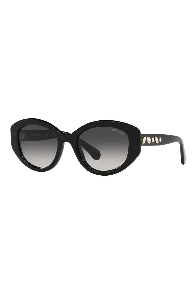 53mm Gradient Cat Eye Sunglasses, Alternate, color, BLACK