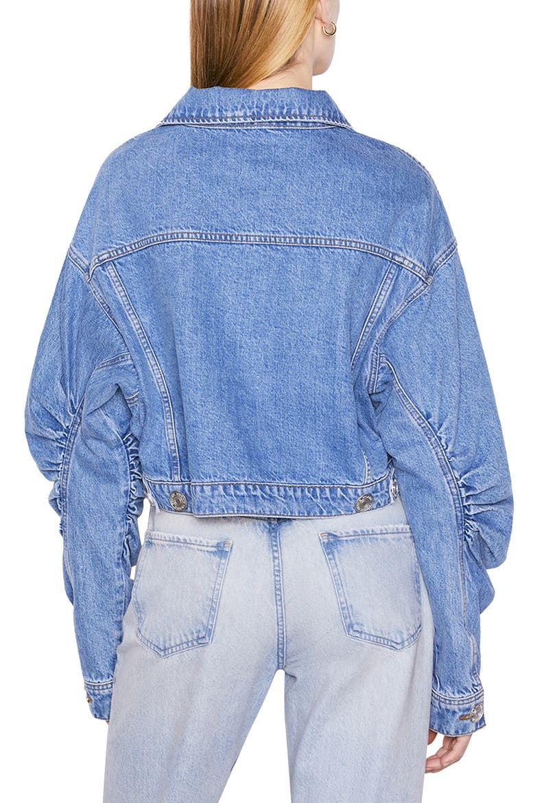 Crop Denim Trucker Jacket, Alternate, color, SEA LEVEL