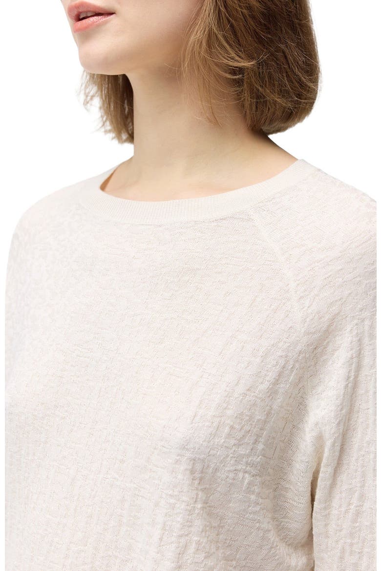 Silk Cashmere Textured Sweater, Alternate, color, whisper white