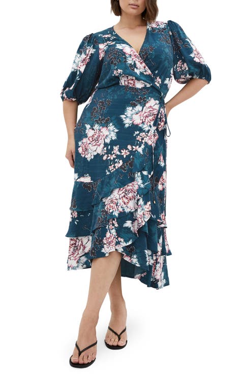 Bri Floral Midi Dress (Plus)