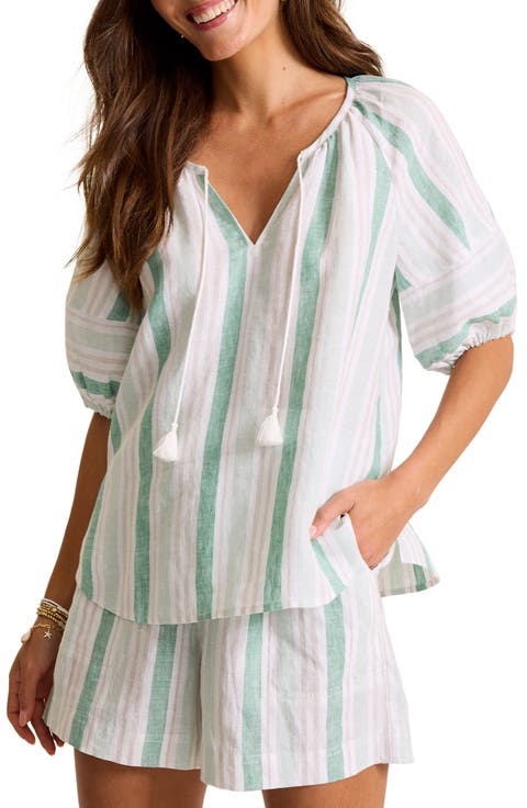 Seabright Cove Stripe Linen Top