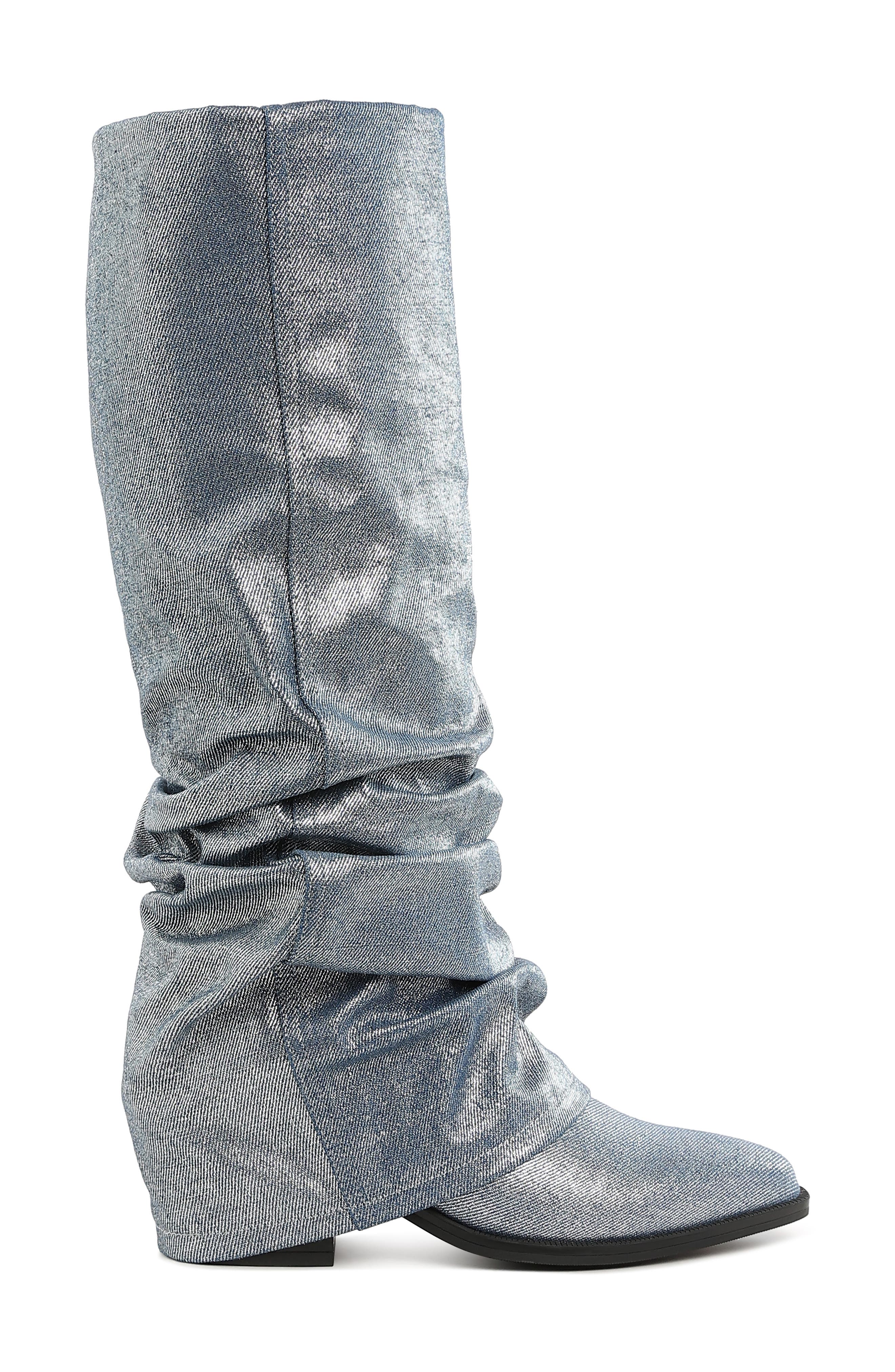Capella Ruched Boot, Alternate, color, BLUE
