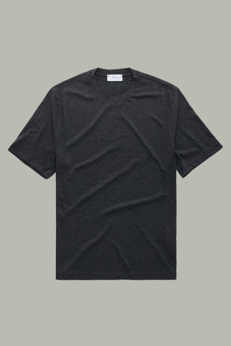 Short Sleeve Crew Cotton Cashmere Jersey Tee, Main, color, Black