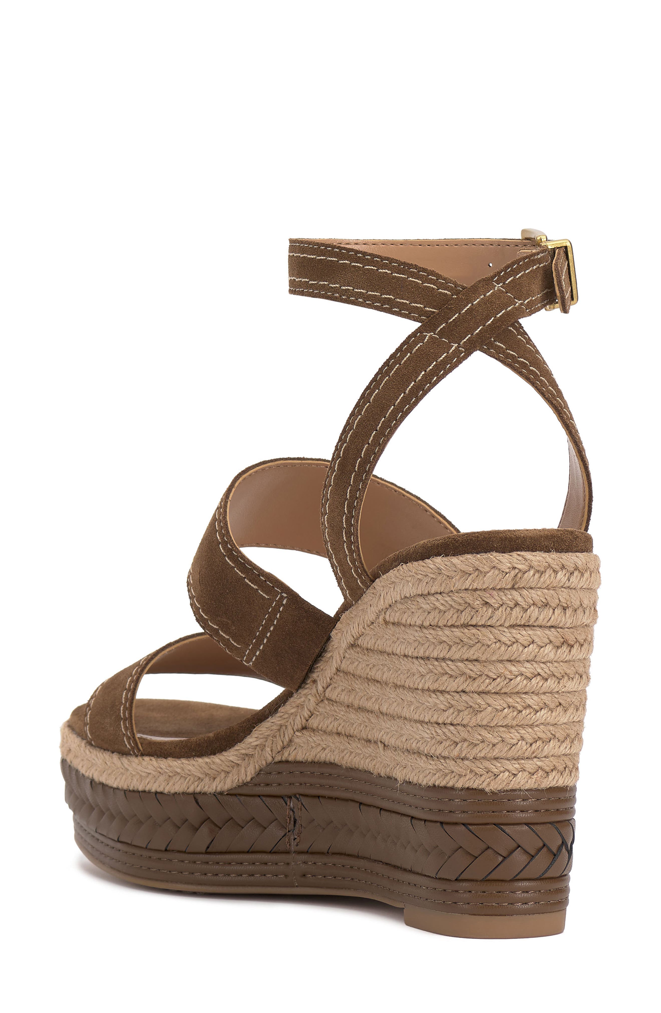 Vince Camuto Esmia Ankle Strap Platform Wedge Sandal, Alternate, color, Reishi