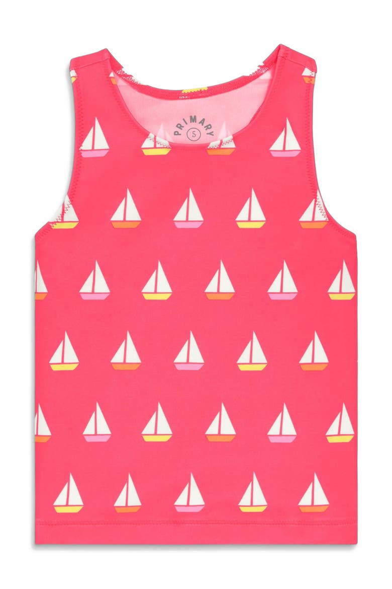 Kids Swim Tank, Main, color, Bright Azalea Sailboats