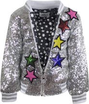 Lola + The Boys Girls Unicorn Sequin Bomber
