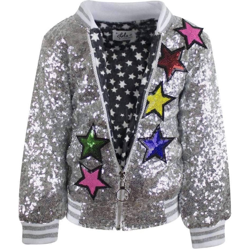 LOLA + THE BOYS LOLA + THE BOYS GIRLS UNICORN SEQUIN BOMBER