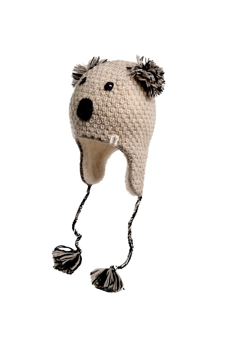 Nirvanna Designs Crochet Koala Hat, Alternate, color, White Combo