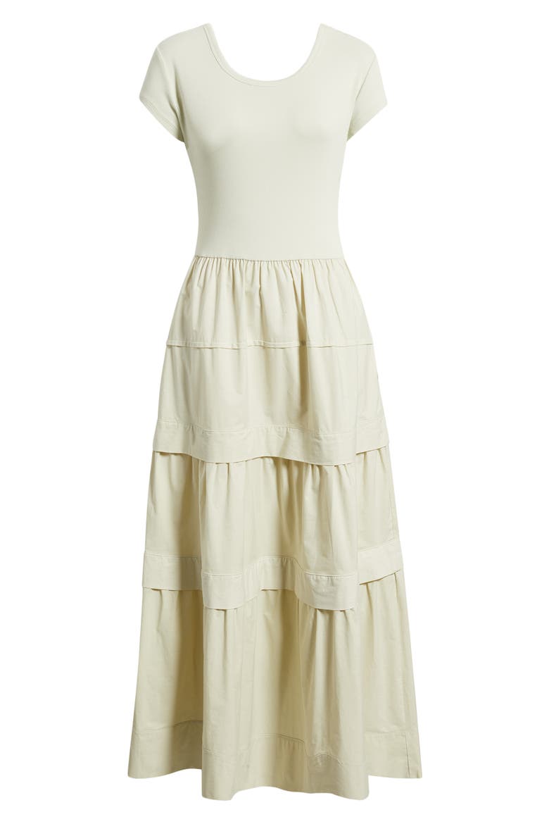 Tiered Midi Dress, Alternate, color, GUAVA LEAF