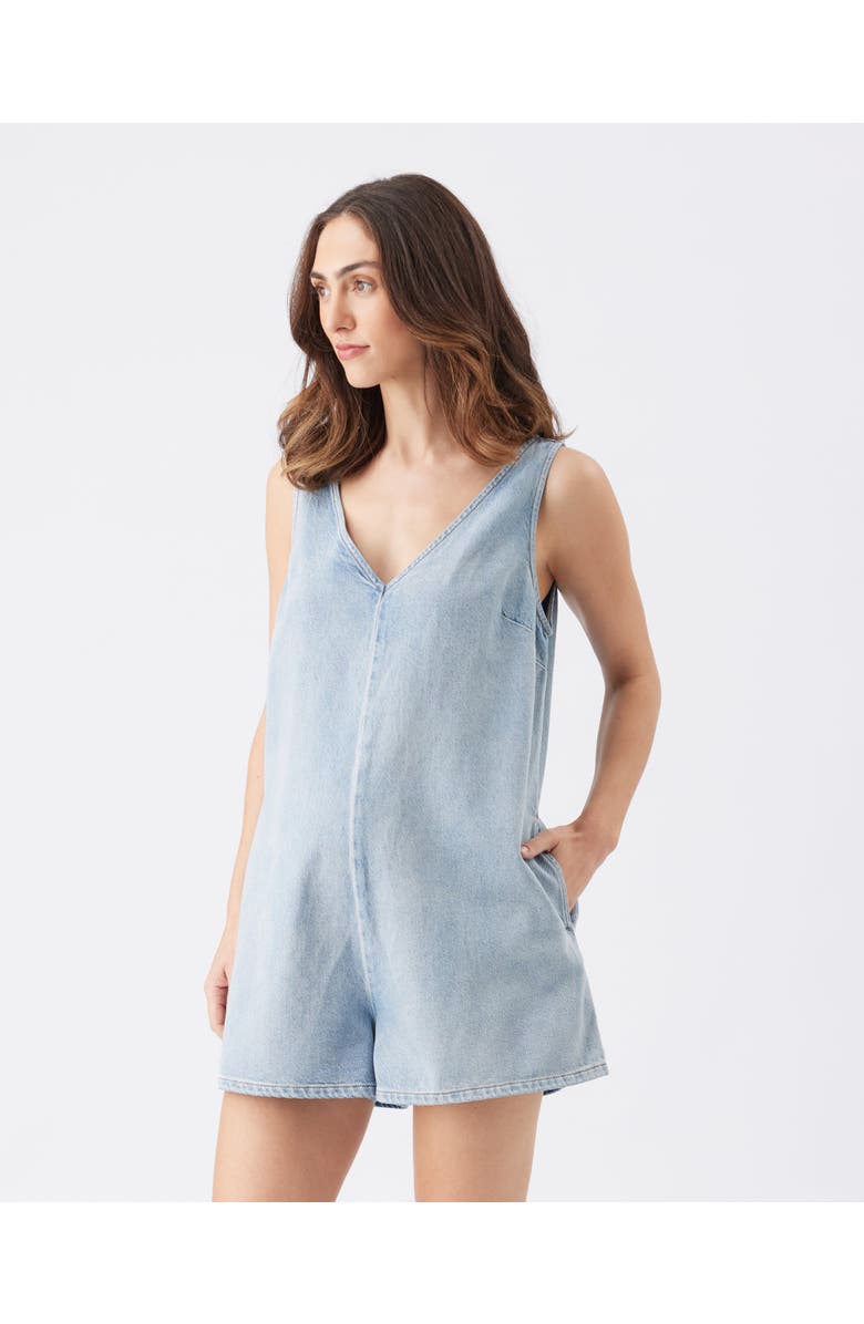 Ripe Maternity Fenix Denim Playsuit, Alternate, color, Light Wash