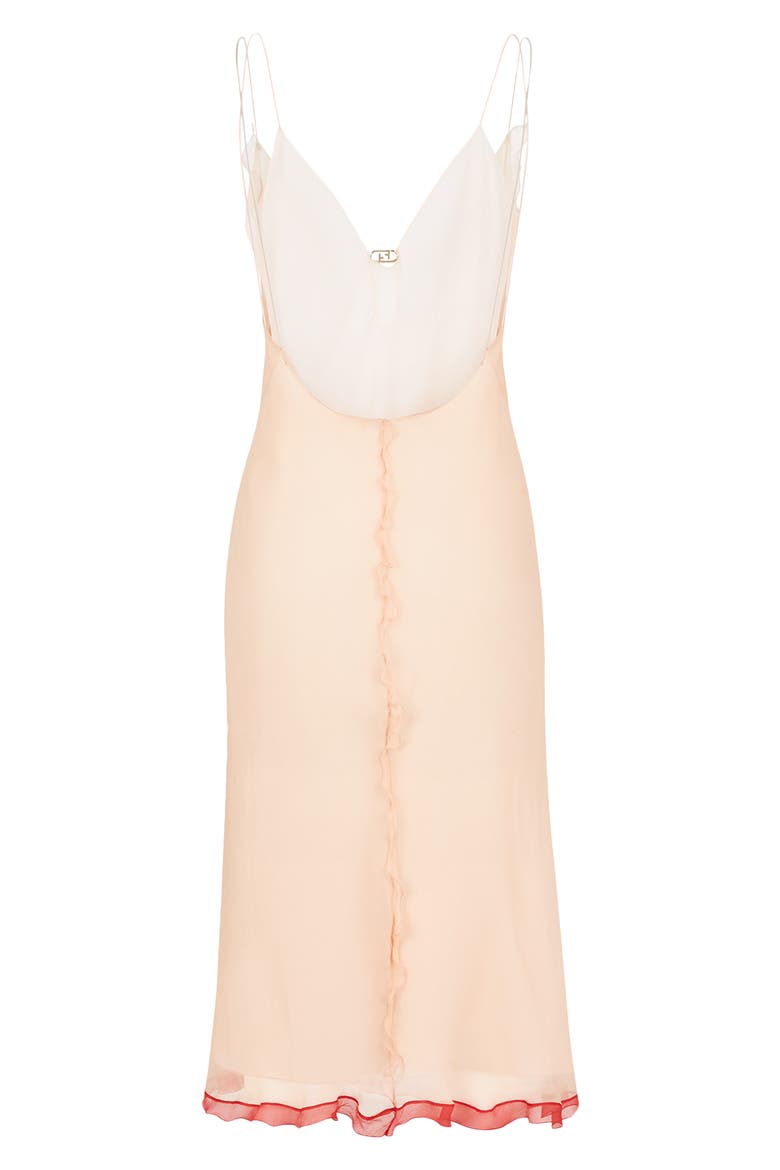 Sheer Ruffle Detail Silk Chiffon Slipdress, Alternate, color, BABE DIZZIE