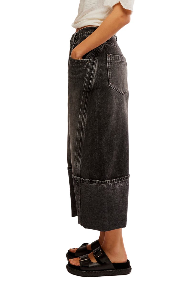 Free People Olsen Distressed Cuffed Crop Barrel Leg Jeans, Alternate, color, 