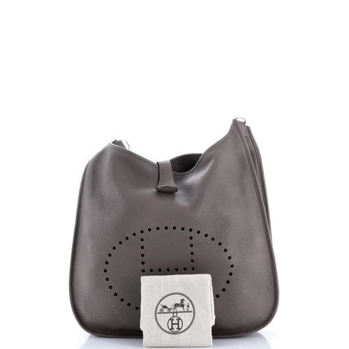 Pre-owned Hermes Hermes Evelyne Bag Gen Iii Clemence Gm In Gray