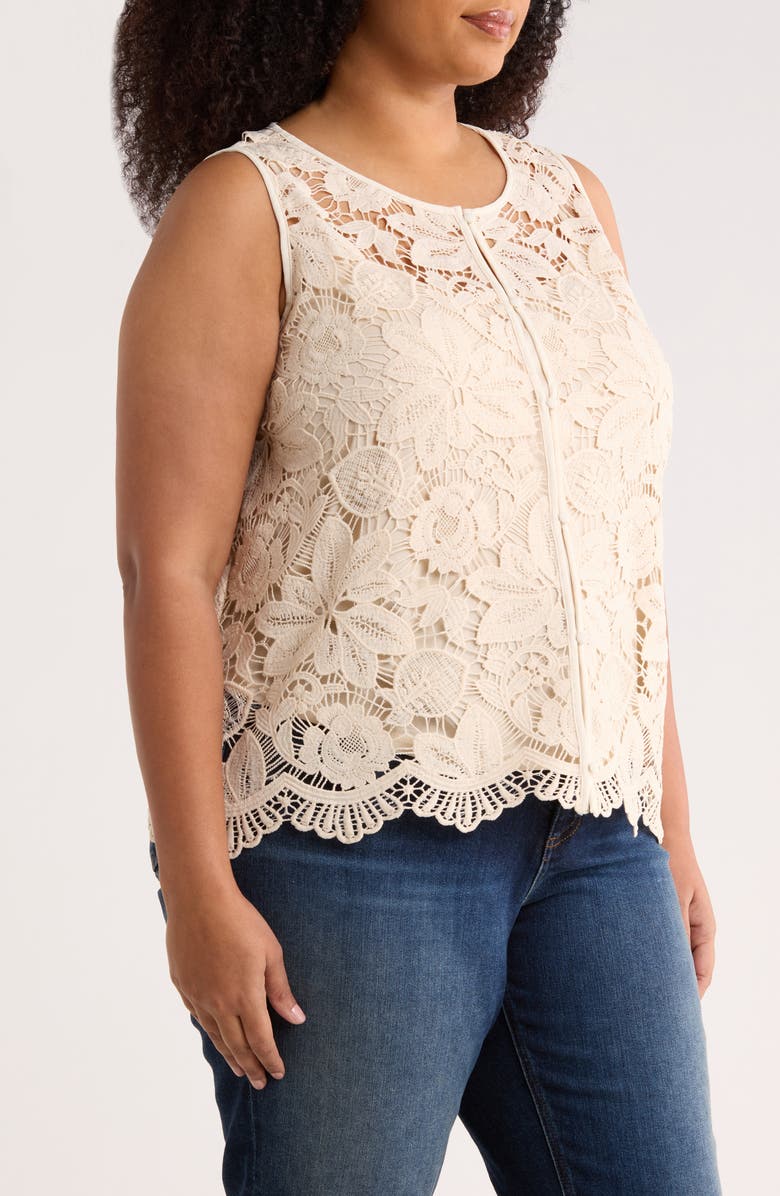 Vince Camuto Lace Vest, Alternate, color, Soft Cream