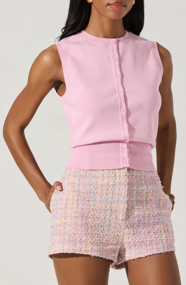 ASTR the Label Cotton Button-Up Sweater Vest, Main, color,