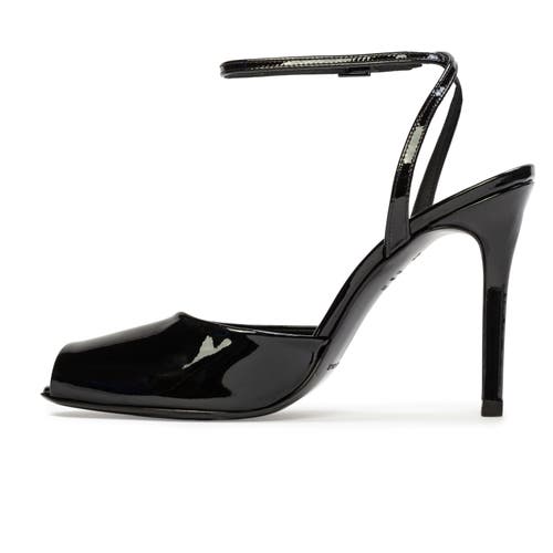 Black Suede Studio Wren 100 Sandal In Black Patent Leather