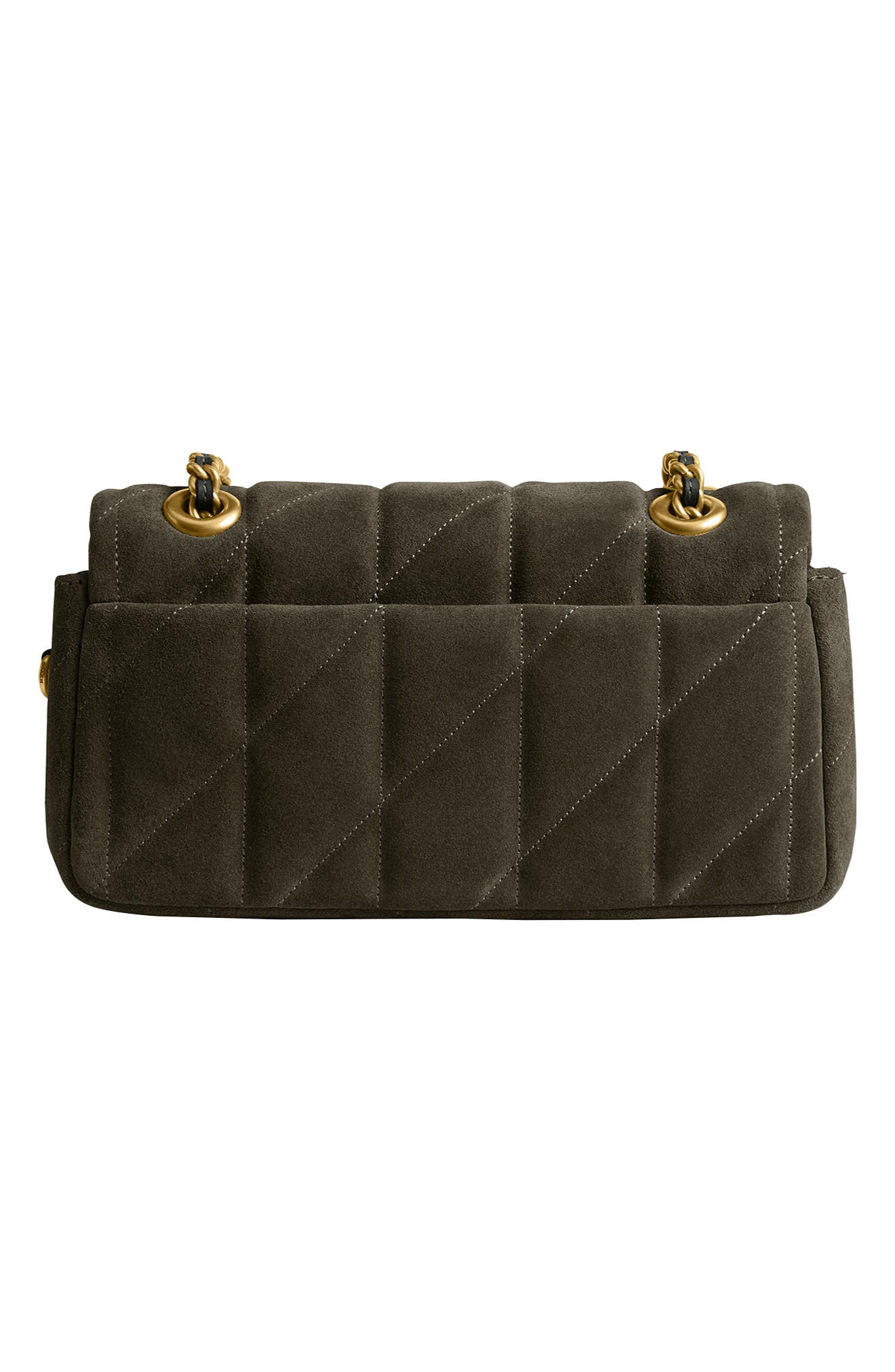 COACH Tabby 20 Quilted Suede Convertible Shoulder Bag, Alternate, color, B4/ Olive