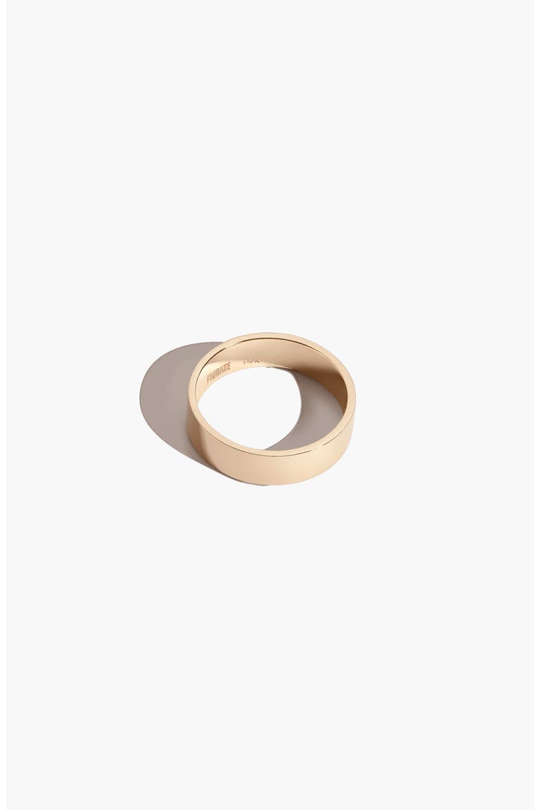 Modern Cigar Band Ring, Alternate, color, Gold