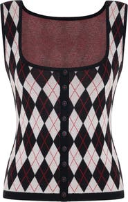 PCFG Daydreamers Argyle Sleeveless Knit Top