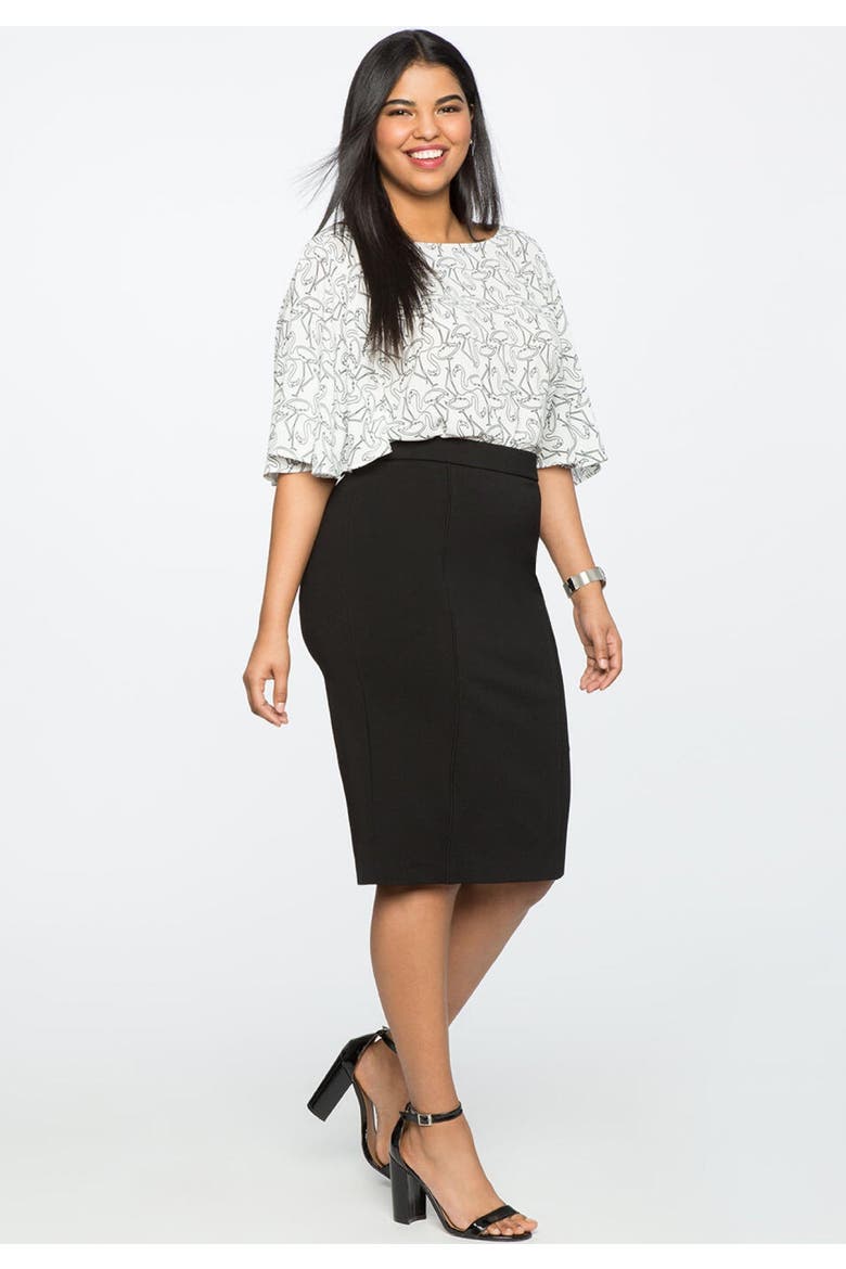 The Ultimate Stretch Midi Pencil Skirt, Main, color, BURNT HENNA