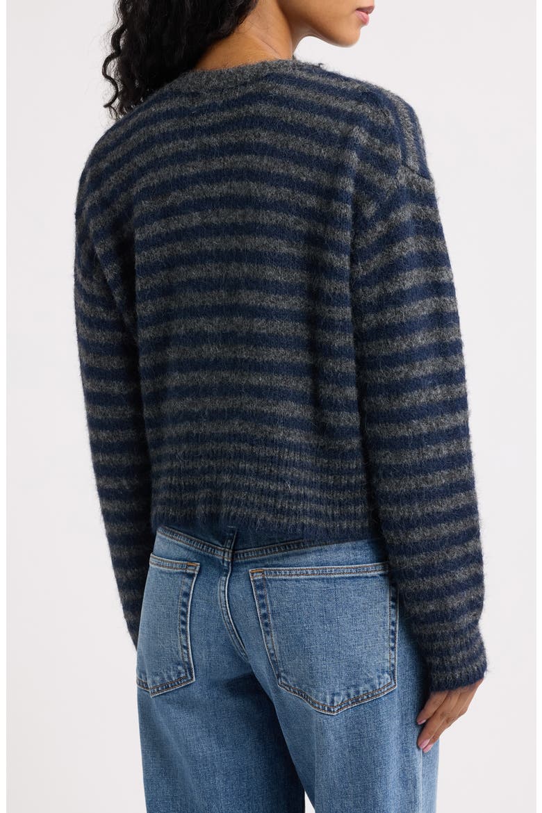 Asymmetric Stripe Cardigan, Alternate, color, GREY