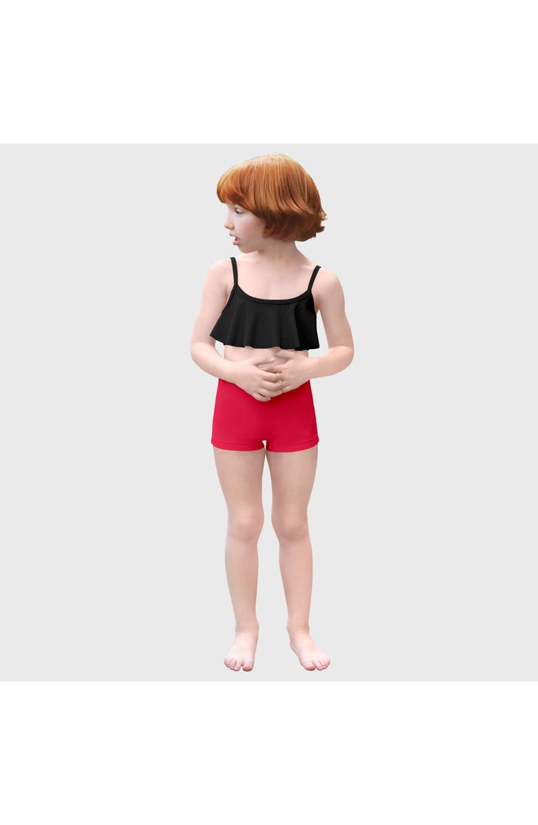 CITY THREADS Girls UPF 50+ Flounce Bikini Top, Main, color, Black