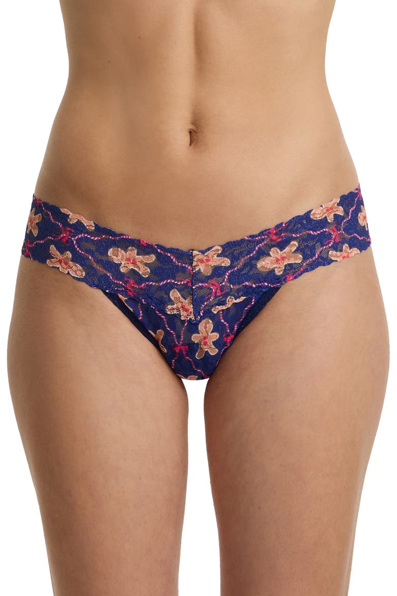 Print Low Rise Thong, Main, color, COOKIE CUTTER
