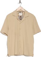 DENIM AND FLOWER Textured Short Sleeve Camp Shirt