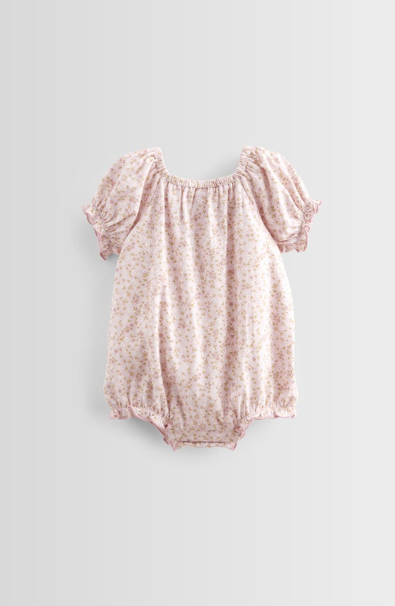 Nordstrom Print Smocked Bubble Romper, Alternate, color, Purple Light Windswept Floral
