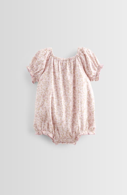 Nordstrom Print Smocked Bubble Romper In Purple Light Windswept Floral