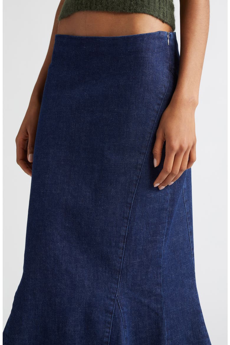 Emanuel Flared Denim Maxi Skirt, Alternate, color, DARK DENIM