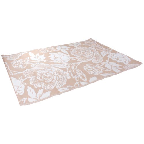 Northlight 4' X 6' Pink Beige And White Floral Rectangular Outdoor Area Rug In Neutral