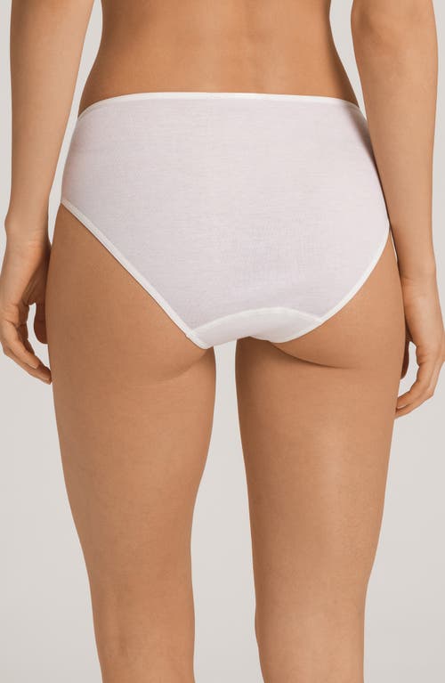 Hanro Kalea Embroidered Inset Cotton Briefs In White