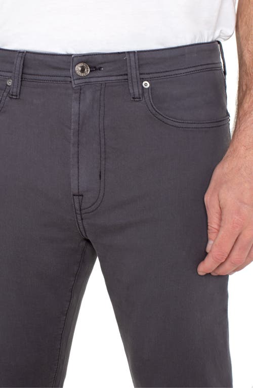 Liverpool Kingston Modern Slim Straight Leg Twill Pants In Gray