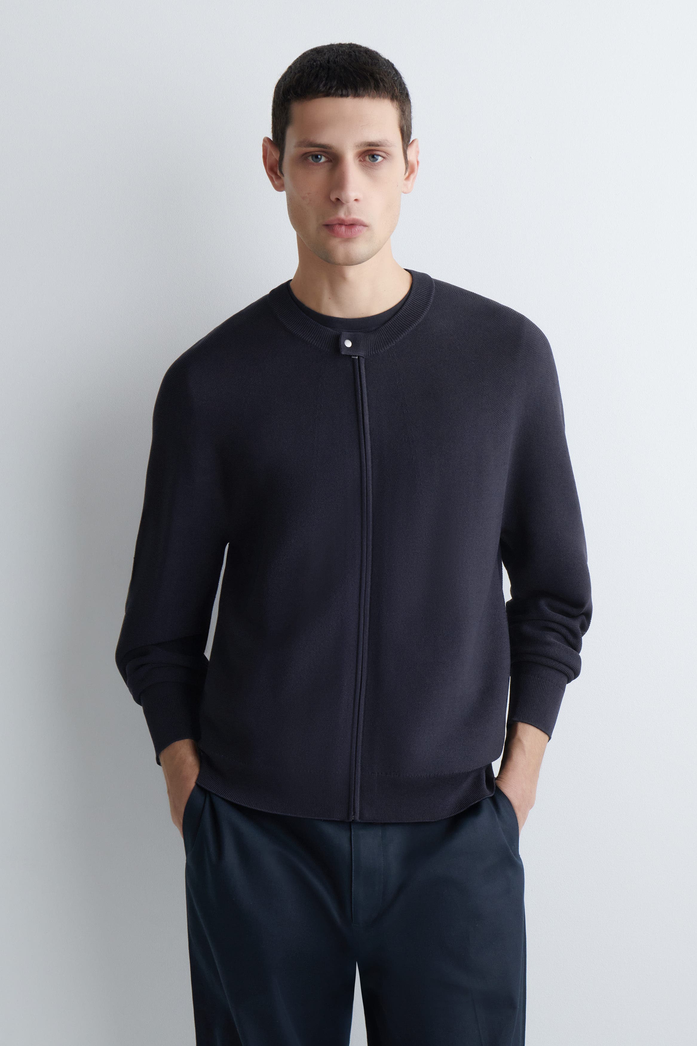 Racer-Neck Knitted Jacket - image 2