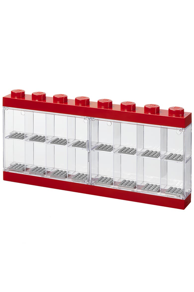 Minifigure Display Case, Alternate, color, Red