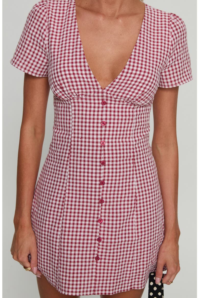 Loveliness Check Skirted Romper, Alternate, color, RED GINGHAM