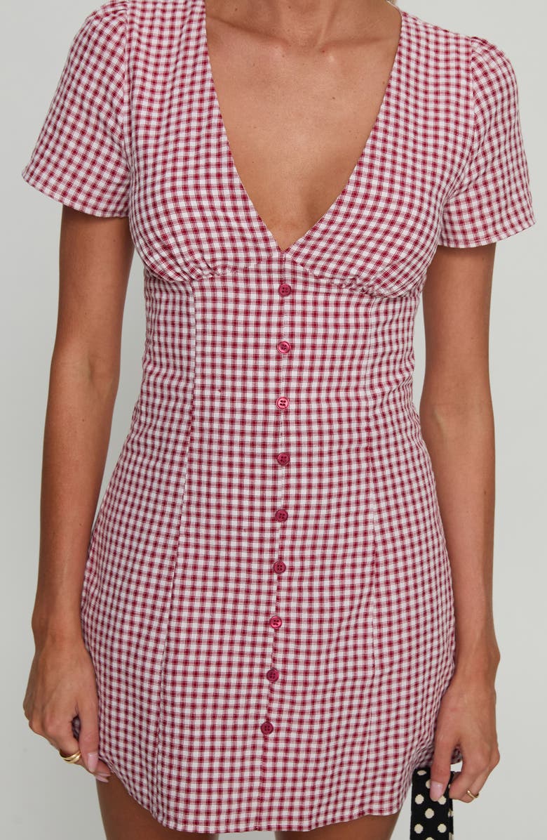 Princess Polly Loveliness Check Skirted Romper, Alternate, color, 