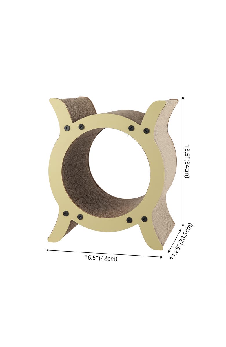 The Licker Store Nyan Modern Cardboard Tunnel Cat Scratcher with Catnip, Alternate, color, Almond