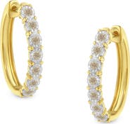 Haus of Brilliance 10KT Two-Toned Gold Diamond Hoop Earring