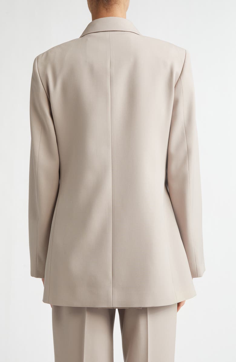 Jil Sander Slim Double Breasted Wool Gabardine Blazer, Alternate, color, Mauve