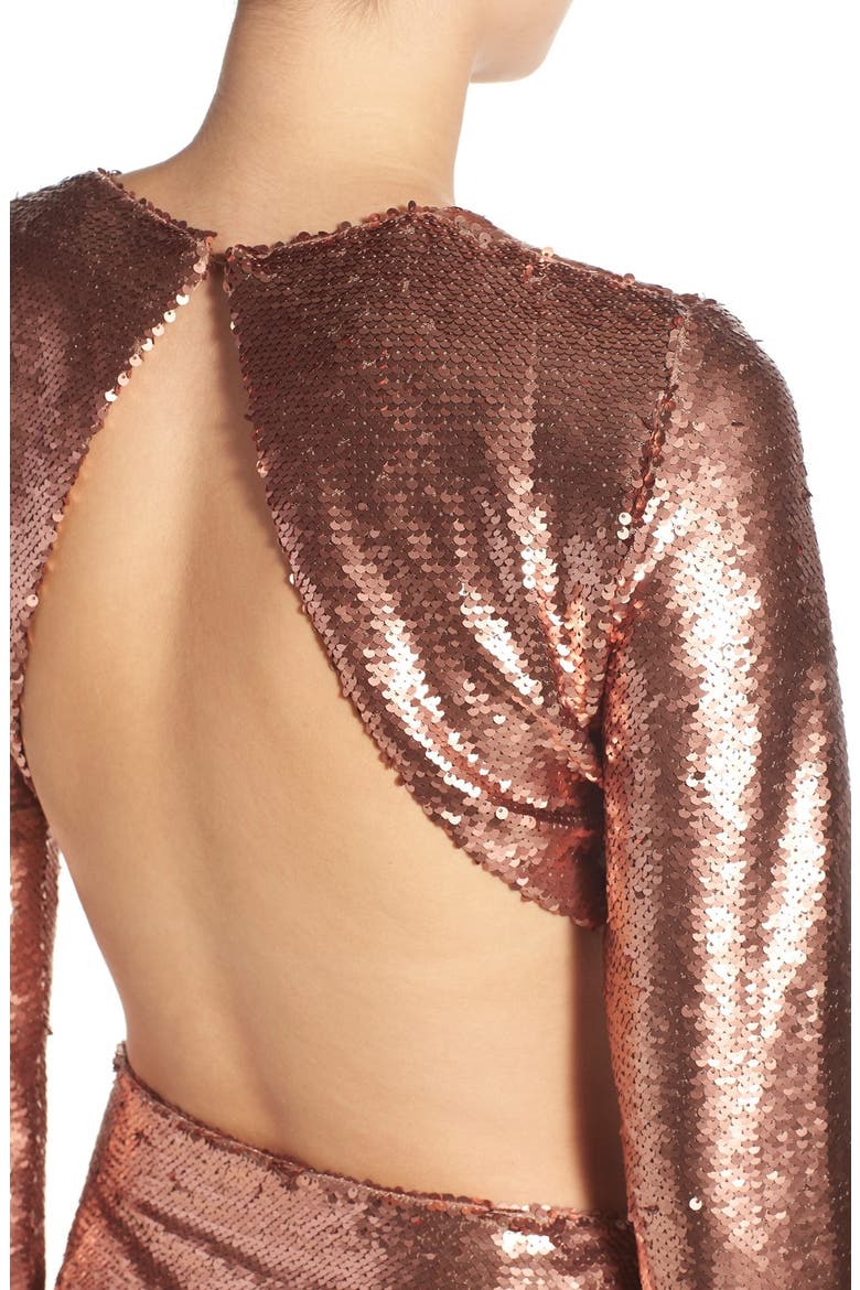 Sequin Miniskirt, Alternate, color, BRONZE