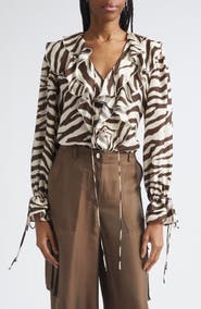 Toccin Pia Print Ruffle Top