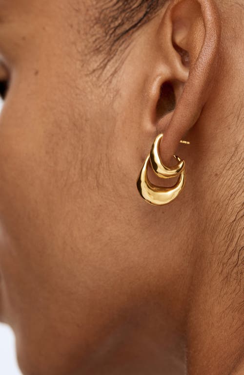 Monica Vinader Small Antica Hoop Earrings In Brown
