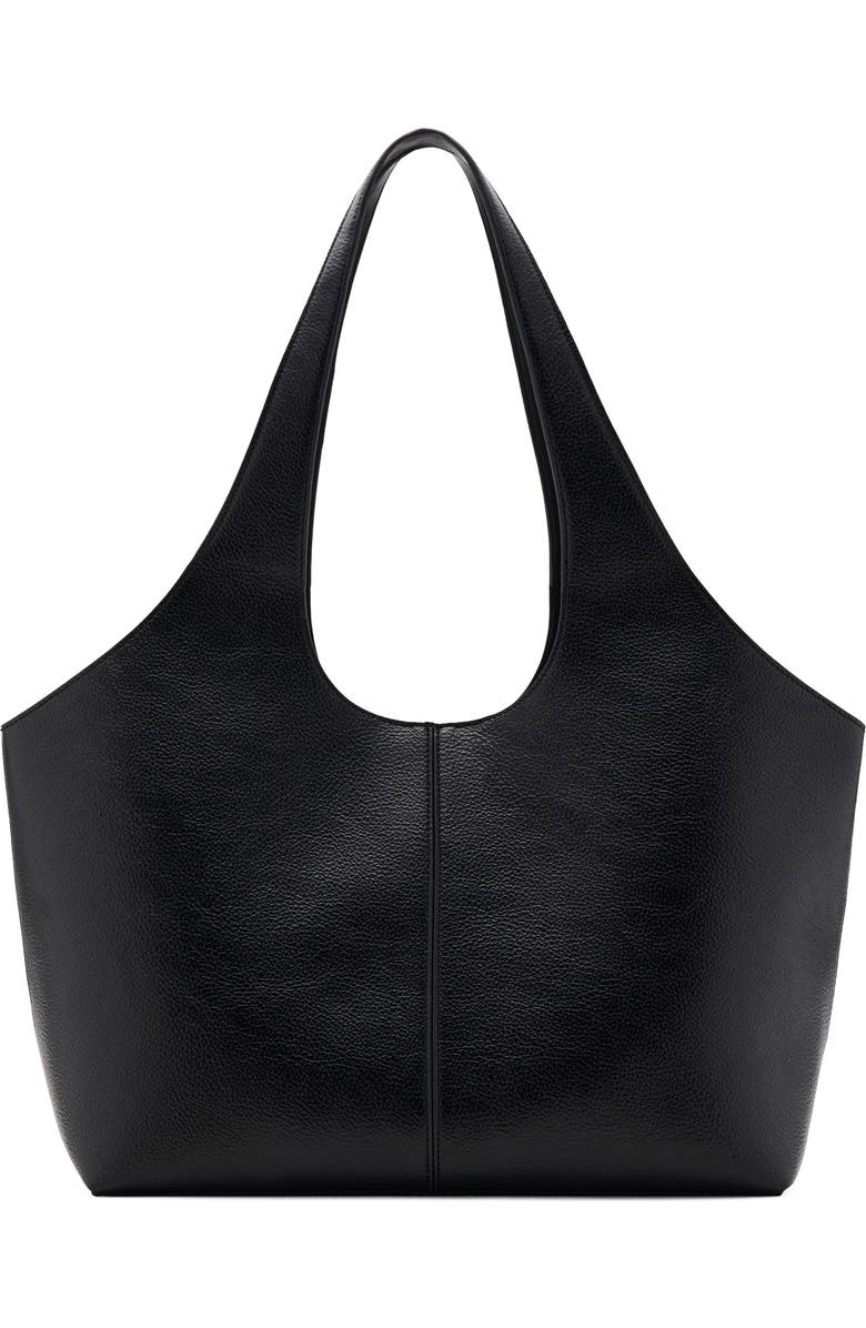 MANGO Large Faux Leather Shopper Tote, Main, color,