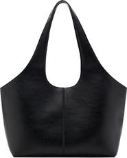 MANGO Large Faux Leather Shopper Tote