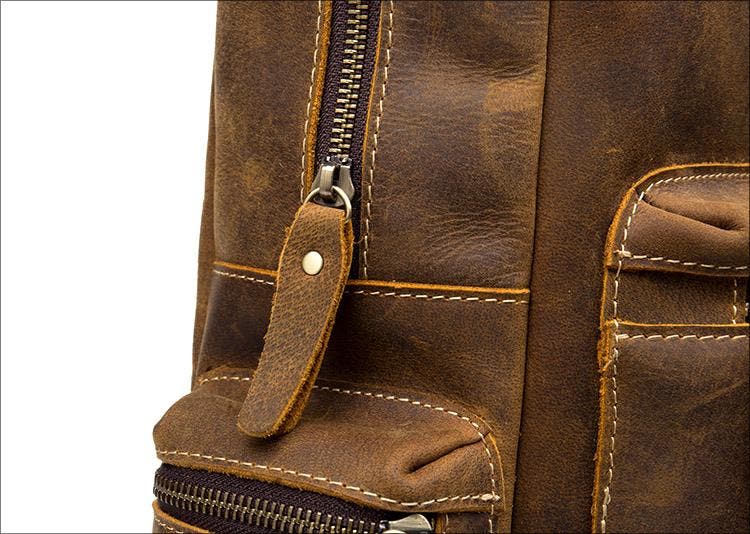 STEEL HORSE LEATHER The Langley Backpack | Genuine Vintage Leather Backpack, Alternate, color, Brown