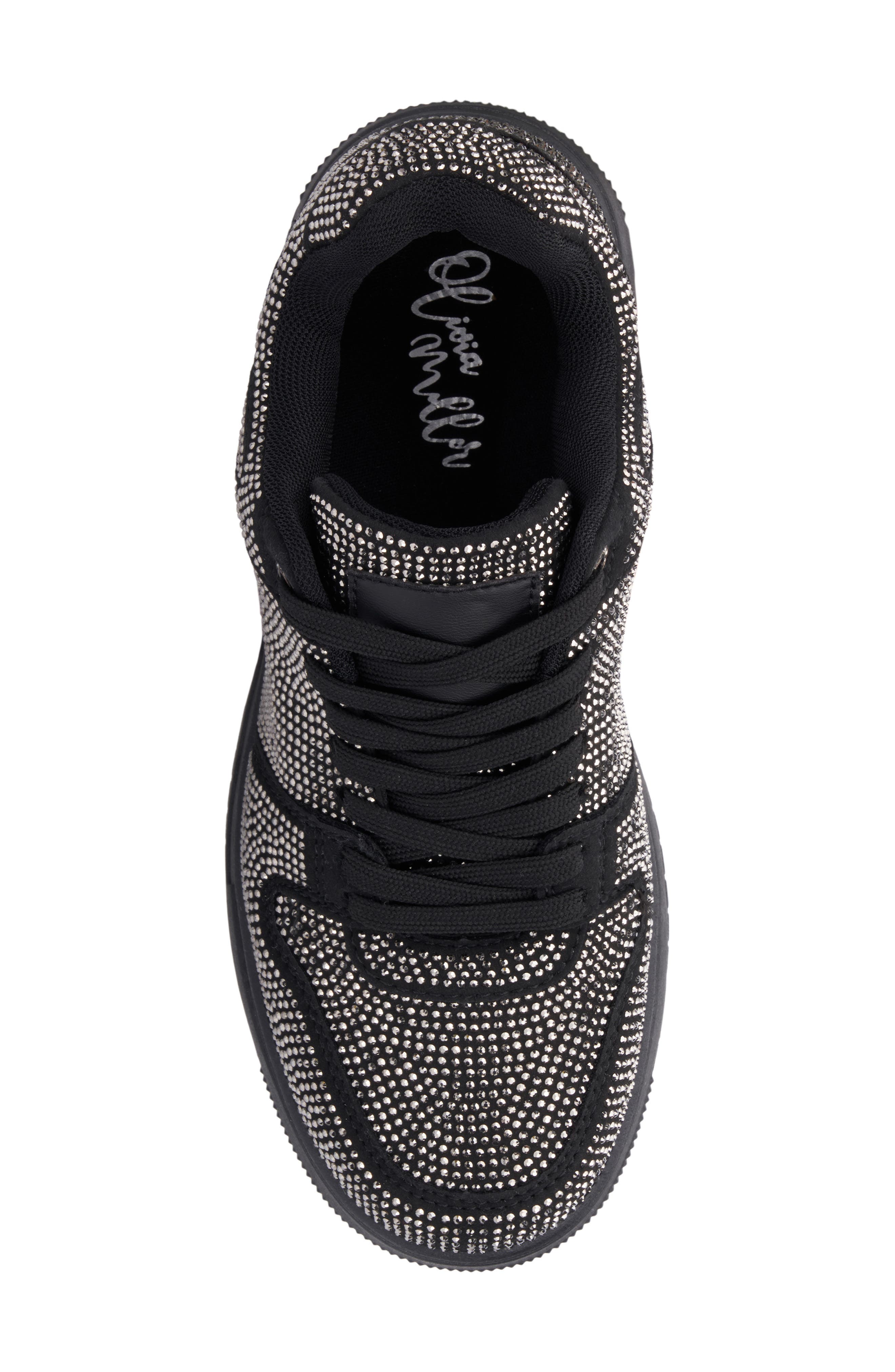 OLIVIA MILLER Sunshine Rhinestone Sneaker, Alternate, color, Black